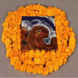 BS AMOR Set Of 5 Orange Coloured Solid Marigold Garland Artificial Flowers image 5