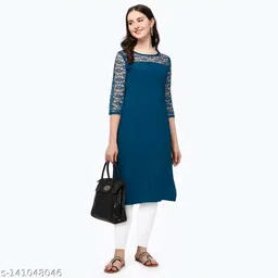 Polyster/Crepe fabric-Aishani Refined Kurtis-picture-26