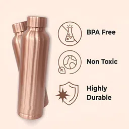 Kuber Industries Black Set of 5 Copper Solid Water Bottle image 4