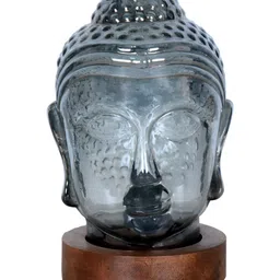 Homesake Black Glass Abstract Shaped Table Lamp with Bulb image 3