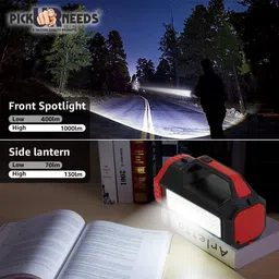 daily needs shop Long Range Torch LED Search Emergency Light Rechargeable 100W + 36 SMD 8 hrs Torch Emergency Light image 3