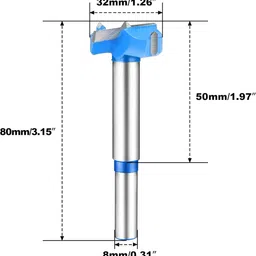 uptodateprouducts 32 MM Forstner Drill Bits Woodworking Tungsten Carbide Wood Hole Saw Auger Hinged Hole Opener Drilling and Boring 1 PCS image 2