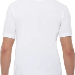 allen solly Men Solid Polo Neck Cotton Blend White T-Shirt image 2