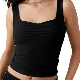 tivante Casual Sleeveless Solid Women Black Top-picture-22