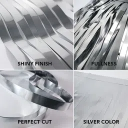 rimis Silver 2 Pcs Silver Foil Curtain for Party Decoration & Backdrop image 3