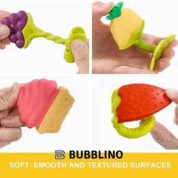 bubblino Multi-Color Silicone Baby Teethers (Pack of 4) – Non-Toxic, Gum-Friendly Teether image 4
