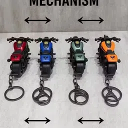 world gift mart Limited Edition Harley Bike Keychain for Men | Premium Push & Pull Mechanism Key Chain image 3