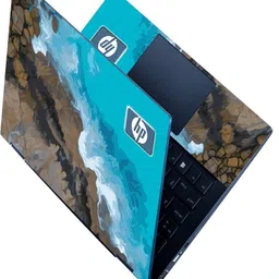 dzazner HD Printed Full Panel Laptop Skin Sticker Vinyl Fits Size Upto 15 inches No Residue, Bubble Free - Blue Sea Hp Logo Self Adhesive Vinyl Laptop Decal 15.6-image-6
