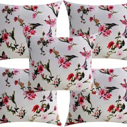 actos Microfibre Bolster Pack of 7 Floral Combo Set Of 5 Cushion And 2 image 4