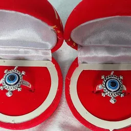 saptarishi Blue turtle Evil Eye Protection Finger Ring for Unisex , Nazar -Blue set of 2 Stainless Steel Ring Set-picture-13