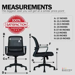 maestro Executive Chairs Mesh Mid Back Office Ergonomic Chair Mesh Office Arm Chair image 3