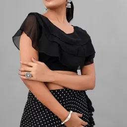 nyaricreation Self Design Stitched Lehenga & Crop Top image 4