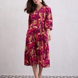 CHETI Floral Printed Fit & Flare Maxi Dress-picture-15
