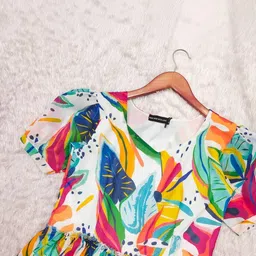 RUNAYA NX Print Puff Sleeve Fit & Flare Midi Dress image 3