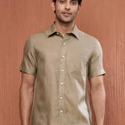 Fabindia Men Slim Fit Opaque Casual Shirt-picture-36