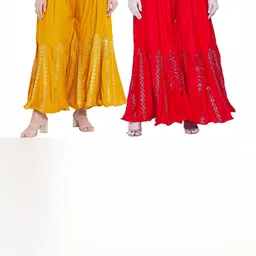 MIXFIT Women Pack Of 2 Flared High-Rise Pleated Trousers-image-83