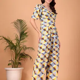 CUKOO Women Printed V Neck Basic Jumpsuit image 5