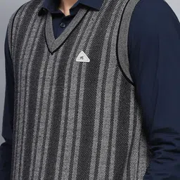 Monte Carlo Men Striped Woollen Pullover image 2