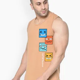 SLOWLORIS 2 Pcs Round Neck Innerwear Vests SL26 COMBO (LOUD BLKPCK) (JUST RUST) image 3