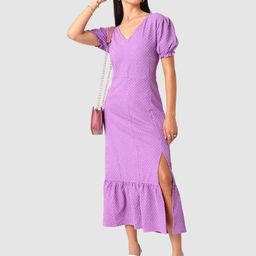 freehand by the indian garage co Freehand by The Indian Women Self Design V-Neck Short Sleeves Maxi Dress-picture-15
