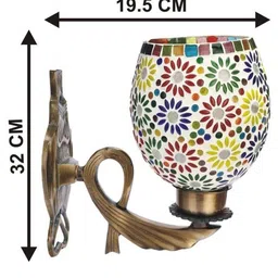 1ST TIME Multicoloured & Multicoloured Printed Metal Wall Lamp image 2