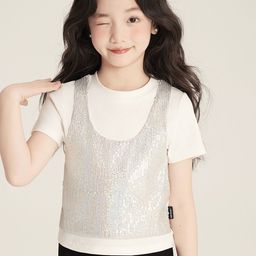 LULU & SKY Girls Sequined Embellished Cotton Top-picture-34