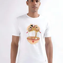 KAIDO Graphic Printed Round Neck Cotton T-shirt-picture-36