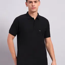 BLACK BLINK Men Solid Polo Collar Slim Fit T-shirt image 1