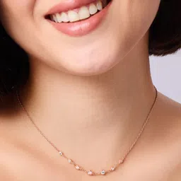 Ishin 925 Silver Rose Gold-Plated Zircon Studded Minimal Chain-picture-40