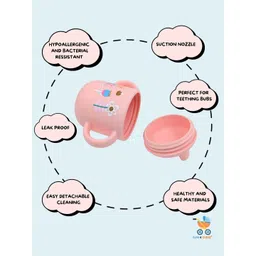 Sun & Shine 180ml Kids Unisex Silicone Food Grade & Spill Proof Sippy Cup With Handle image 5