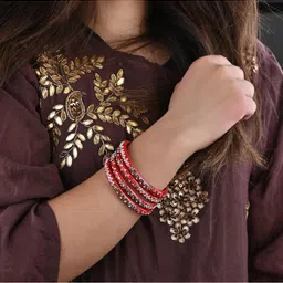 SOMIL Red Alloy Bangle image 2