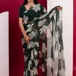 KCPC BANDHANI Sea Green Pure Georgette Sarees image 2