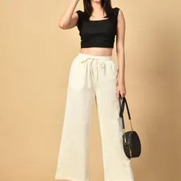 fuchsia PRETTY LOVING THING Women Pleated Pure Cotton Trousers image 5