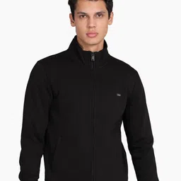 t-base Men Solid Mock Collar Hooded Full Zipper Cotton Sweatshirt-picture-18