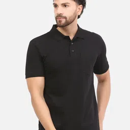 ALARM Men Solid Polo Collar Cotton T-shirt-picture-34