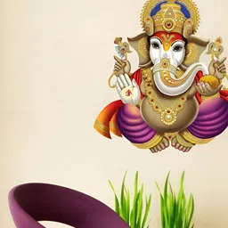 Decor Villa Multicolor Ganpatiji Wall Sticker-image-80