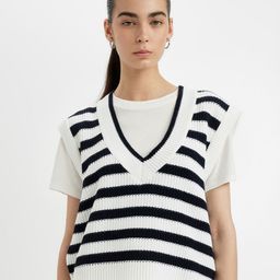 DeFacto Women Striped Sweater Vest-picture-7