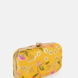 Anouk Floral Embroidered Embellished Box Clutch image 2