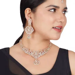 Women Click Stones Studded & Beaded Jewellery Set-image-61