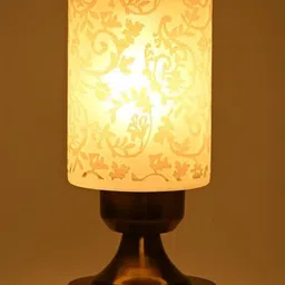 SOMIL Yellow 2 Piece Printed Glass Cylindrical Shaped Table Lamp image 4