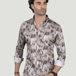 ALMATY Men Comfort Slim Fit Opaque Printed Casual Shirt-image-98