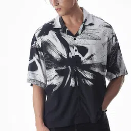 Jack & Jones Abstract Printed Cuban Collar Oversized Casual Shirt-picture-15