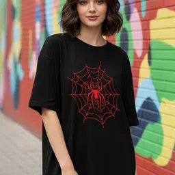 BENNY BROOKS Women Printed Short Sleeves Oversized T-shirt-image-7