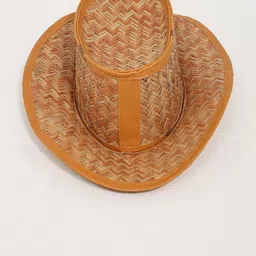 Exotic India Unisex Brown Striped Sun Hat image 3