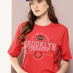 DILLINGER Typography Printed Drop-Shoulder Sleeves Pure Cotton T-shirt-image-27