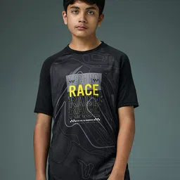 Technosport Boys Antimicrobial Typography Printed Round Neck Slim Fit T-shirt image 2