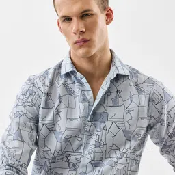 Snitch Men Conversational Printed Spread Collar Casual Shirt image 4