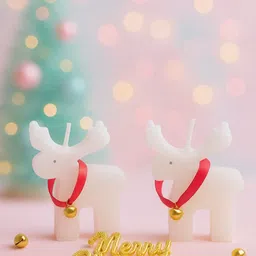 LIGHT JEWELS White & Red 2 Pieces Christmas Pillar Candle image 4