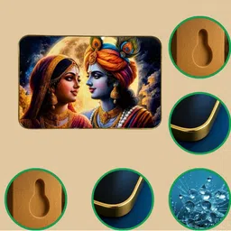 SHRI KHATU SHYAM CREATION Blue & Copper-Toned 1 Pieces MDF Wall Photo Frames image 2