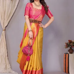 VILLAGIUS Woven Design Pure Silk Kanjeevaram Saree image 4